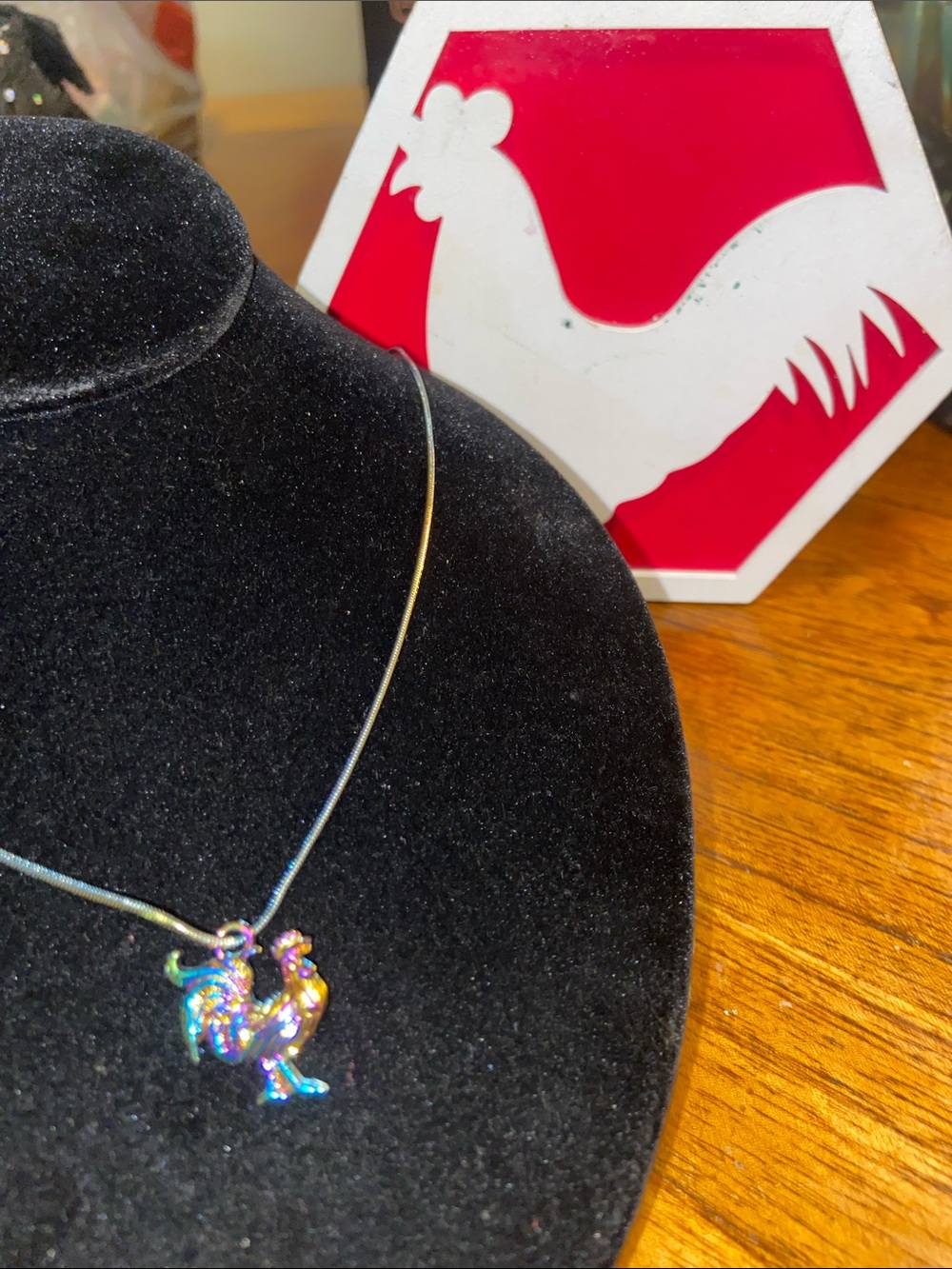 ROOSTER BUNDLE-Iridescent Rooster Charm Necklace - Plaque too